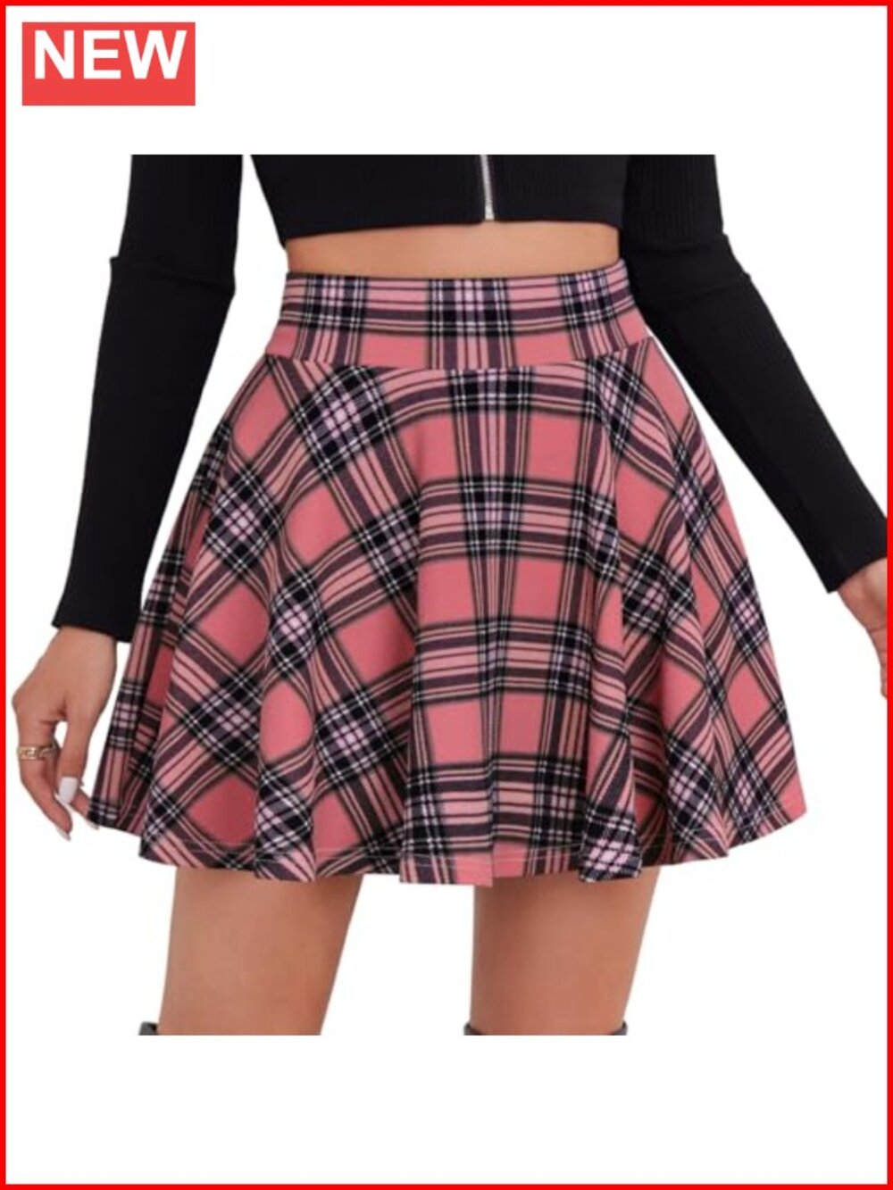 Women's A-Line Skater Mini Skirt with Built-in Shorts